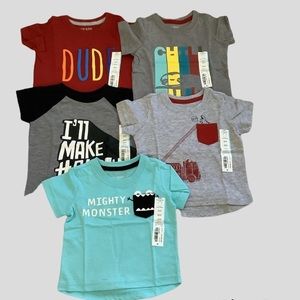 OKIE DOKIE BUNDLE OF 5 BABY BOY GRAPHIC T SHIRTS
